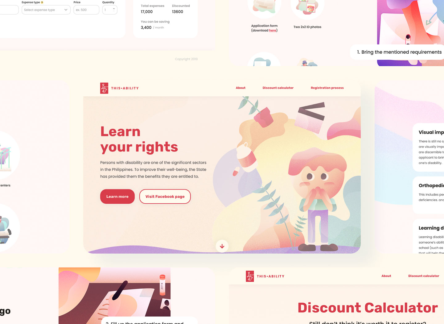 Mockups for ThisAbility website